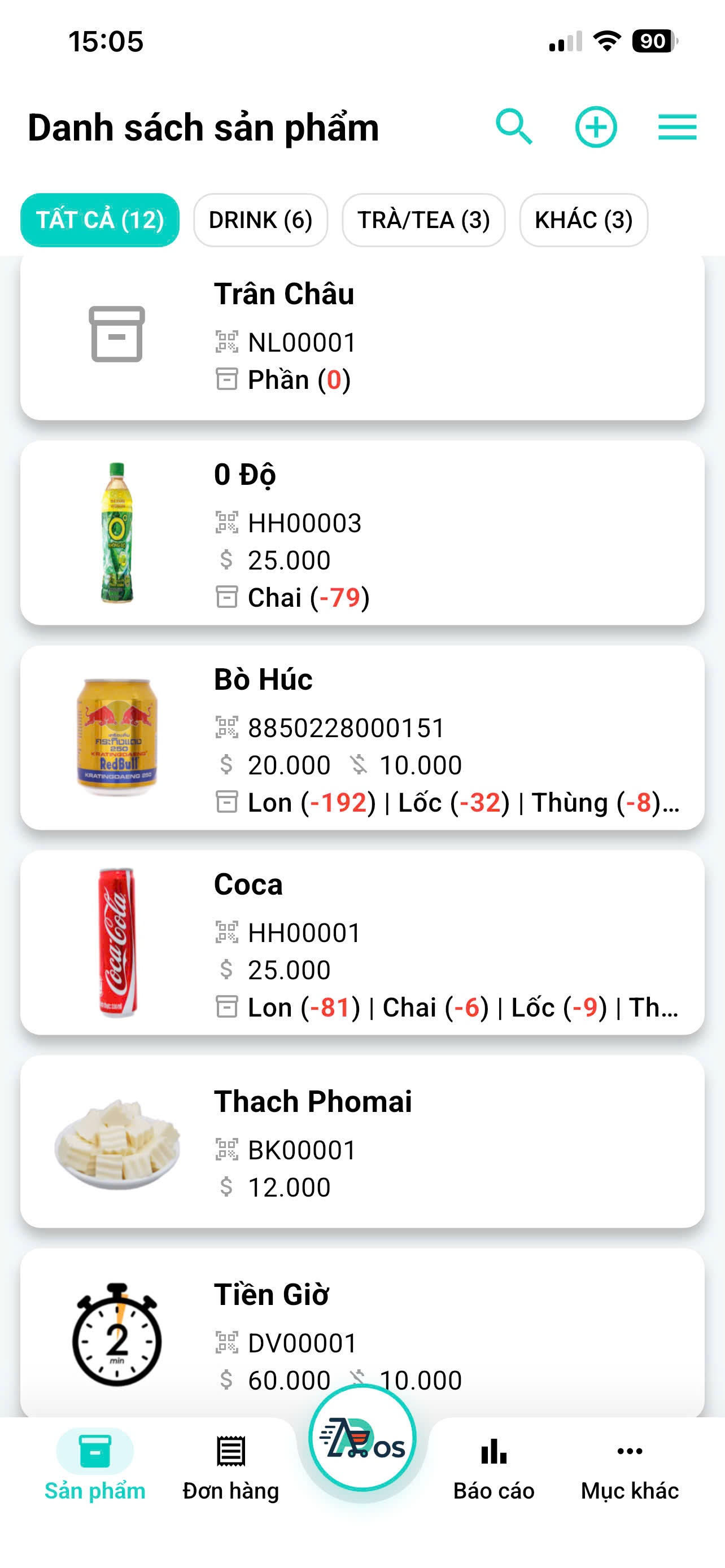 Danh sách sản phẩm APOS mobile